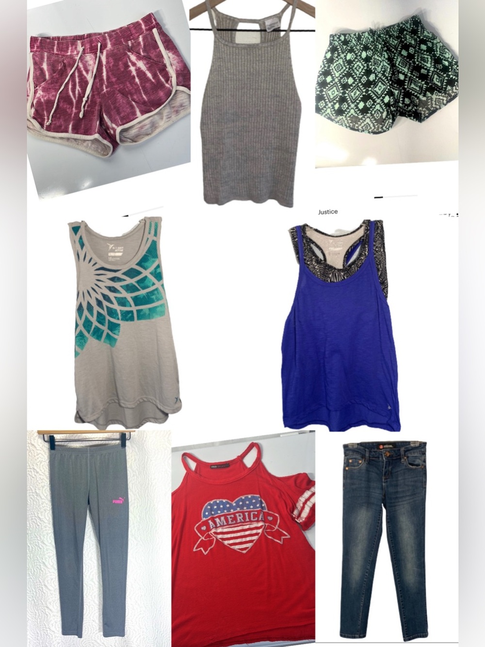 🏃‍♀️ Girls Size 8 Active & Play Outfit Bundle – 8 Sporty & Cute Pieces!